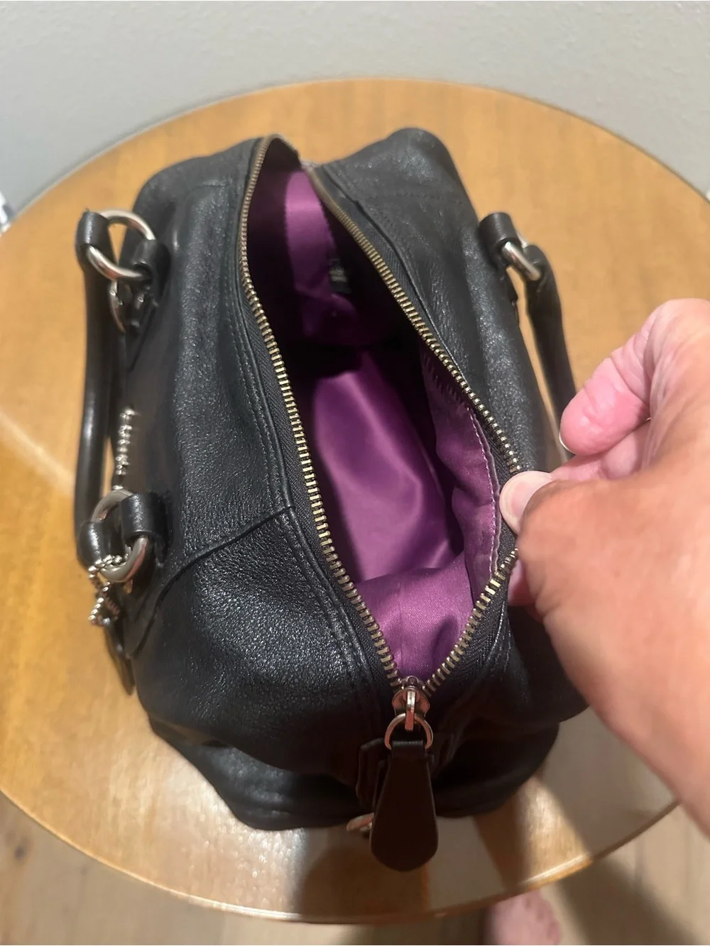Authentic Y2K Coach Ashley Black Pleated Leather Satchel F15445